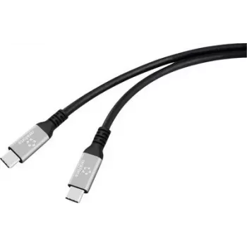 Renkforce USB-C kaabel USB4 pistik must alumiiniumpistik silikoon (RF-6820206)