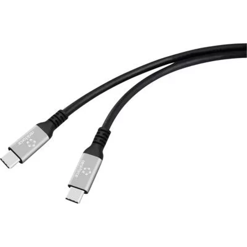 Renkforce USB-C kaabel USB4 pistik must alumiiniumpistik silikoon (RF-6820206)
