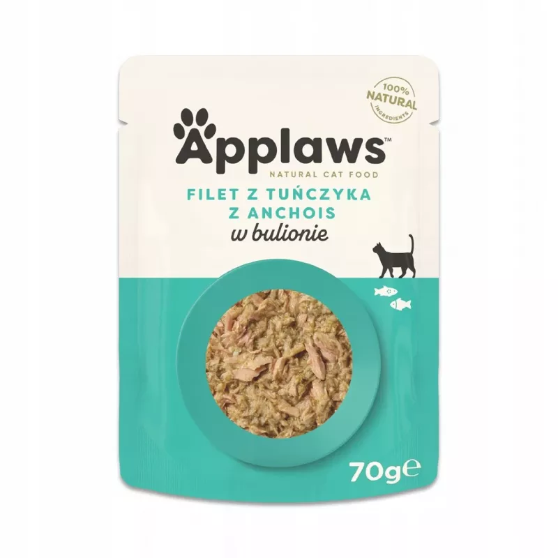 APPLAWS Tuunikalafilee anšoovise ja vetikatega puljongis - märg kassitoit - 70g