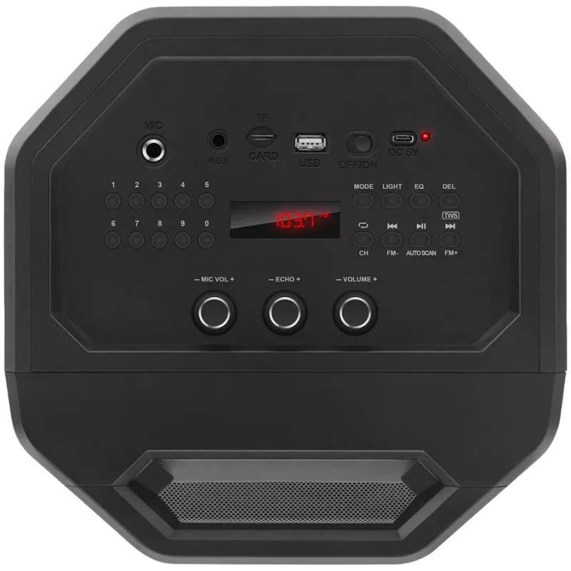Kõlar SVEN PS-600, must (50W, TWS, Bluetooth, FM, USB, microSD, LED-ekraan, 4000mAh)