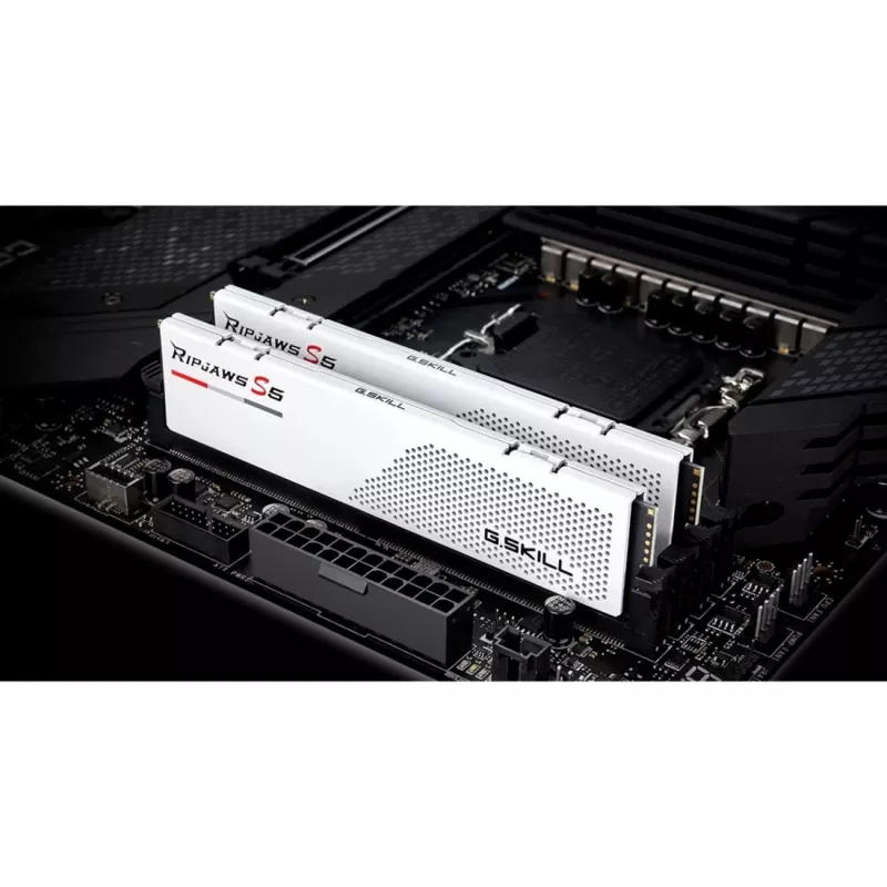 DIMM 96 GB DDR5-6000 (2x 48 GB) topeltkomplekt, mälu valge, F5-6000J3036F48GX2-RS5W, Ripjaws S5, INTEL XMP