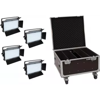 LED-paneelide komplekt EUROLITE PLL-480 CW/WW 4x koos kohvriga — 4 ühikut, häälestatav jahe/soe valge
