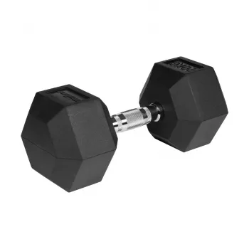 Kummeeritud malmist hantel HEX 20 kg REBEL ACTIVE