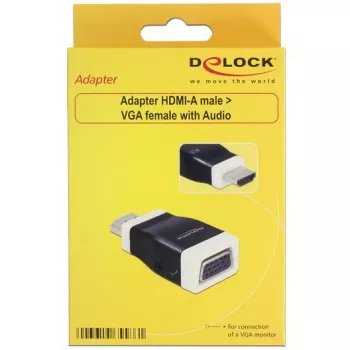 Kaablisoo muundur DeLOCK 65586 HDMI-A VGA-le must valge