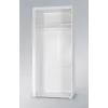 Garderoobikapp cama meble SAMBA valge/must läikiv, 900×550×2030 mm, 1 riiul