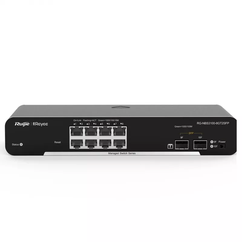Ruijie Networks RG-NBS3100-8GT2SFP võrgulüliti hallatav L2 Gigabit Ethernet (10/100/1000) Must