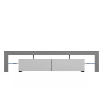 Teleriiul Cama Meble TORO 200 — 2000×350×410 mm, hall pealispind puitlaastplaadist, hall/valge läige