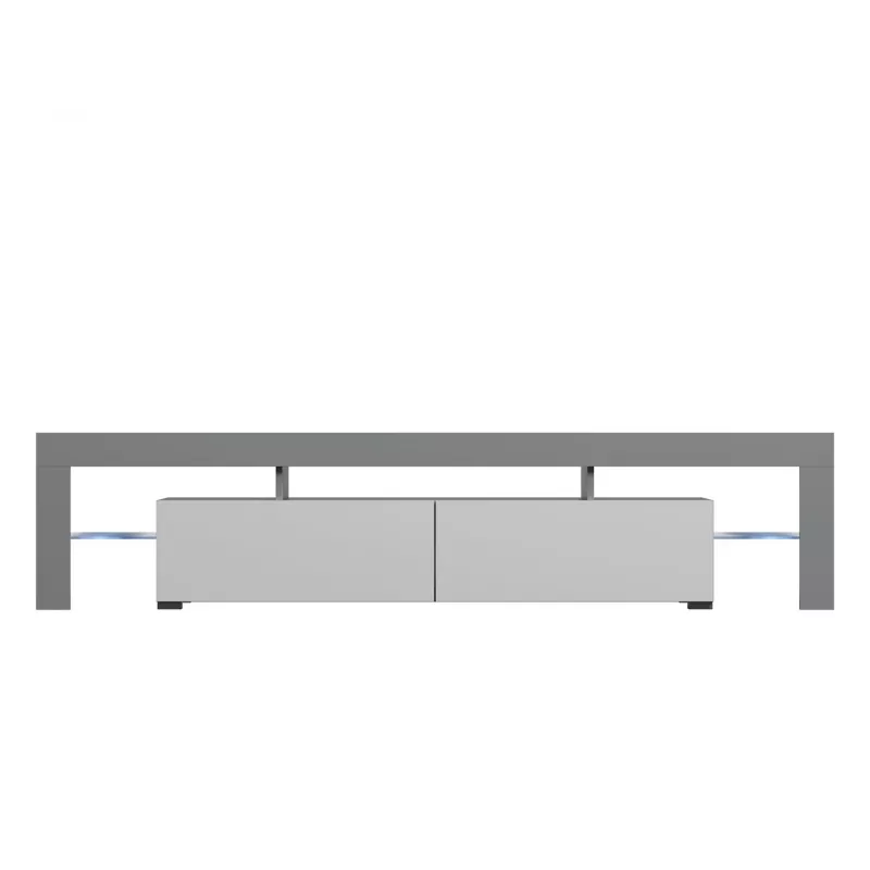 Teleriiul Cama Meble TORO 200 — 2000×350×410 mm, hall pealispind puitlaastplaadist, hall/valge läige