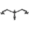 Goobay Monitor Arm Dual Flex - 17-32 inch Screen - Desk Mount VESA 75 and 100mm - Rotate, Swivel and Tilt - Height Adjustable Bracket - Maximum Load