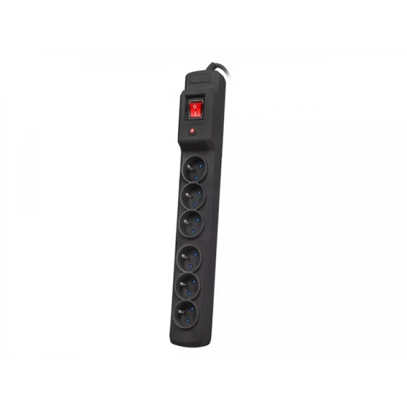 Pikendusjuhe ARMAC Multi M6 liigpingekaitse, 6 pistikupesa, 10 m kaabel, must