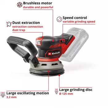 Põrandalihvija EINHELL TP‑RS 18/32 Li BL Solo — 24 000 p/min, must/punane, 1,11 kg