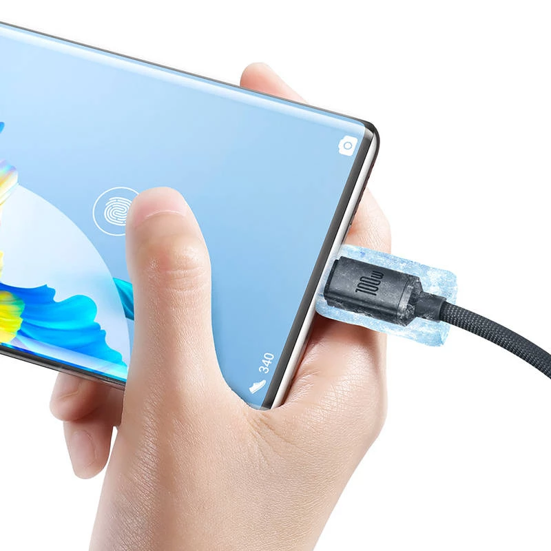 Baseus Crystal Shine kaabel USB–USB-C, 100W, 2m (must)