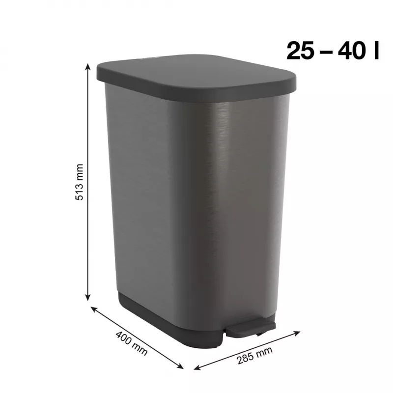 ROTHO Ribo Graphite - pedaaliga prügikast – 35 l