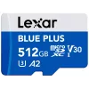 MicroSDXC-mälukaart Lexar BLUE PLUS 512 GB, UHS‑I, lugemiskiirus 170 MB/s, U3/V30