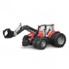 Mängutraktor BRUDER Massey Ferguson 7624 esilaaduriga, punane, alates 3. eluaastast