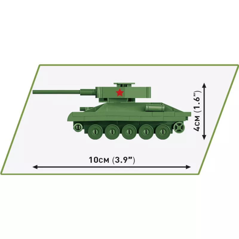 Ehituskomplekt Cobi T-34-85 tanki mudel — 110 osa, vanus 6+, roheline