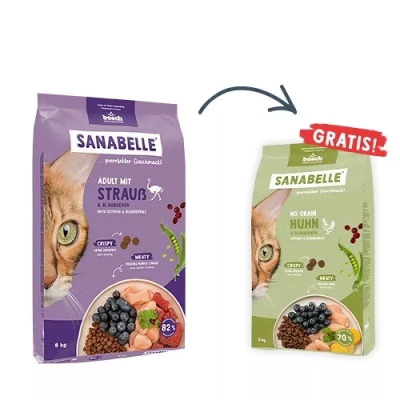 BOSCH Sanabelle Adult Ostrich & Blueberries - kuiv kassitoit - 2 kg