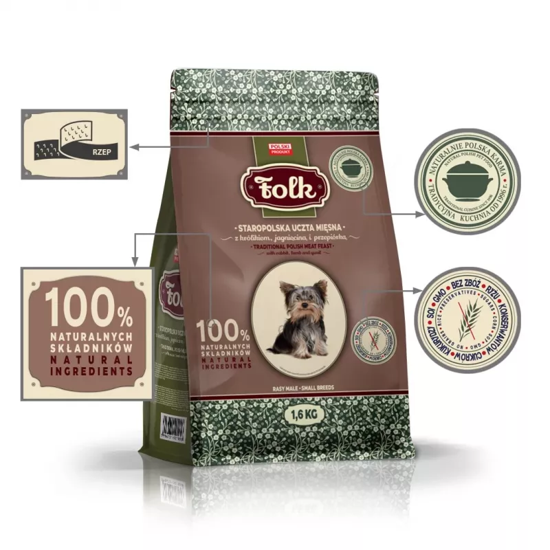 FOLK Small breeds Traditional polish meat feast with rabbit, lamb and quail - kuiv koeratoit - 1,6 kg
