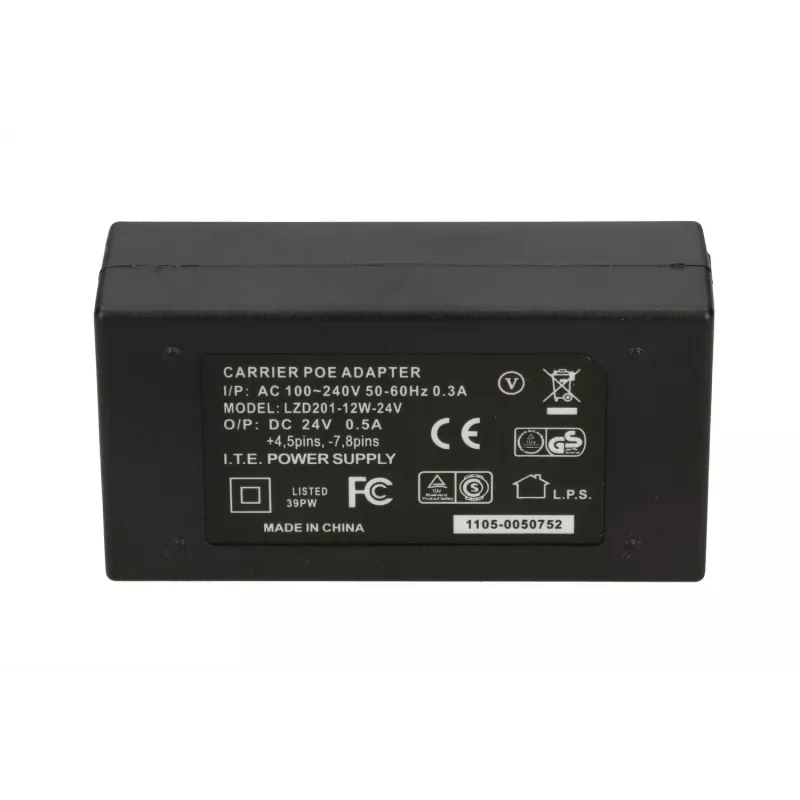 Extralink PoE toiteplokk POE-24-12W 24V 0,5A 12W vahelduvvoolu kaabel kaasas