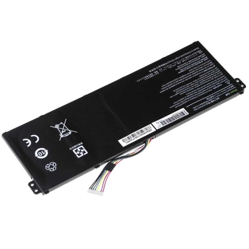 Aku roheline Cell AC52 Acer Aspire E11 ES1-111M ES1-131 E15 ES1-512 Chromebook CB3-111 CB5-311, 11,4V 2200mAh Li-Ion, 3 elementi, must