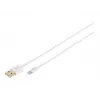 DIGITUS - Lightning-kaabel - Lightning (M) USB (M) - 1,0 m - topeltisolatsioon - valge - vormitud - Apple iPad/iPhone/iPod (Lightning) jaoks (DB-600106-010-W)
