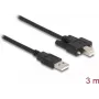 DeLOCK USB 2.0 kaabel Type-A-pistik Type-B isasele kruvidega 3 m
