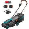 Aku-muruniiduk PowerMax 37/36V P4A kasutusvalmis komplekt, 36 V (2x18 V) (must/hall, 2x Li-Ion aku 4,0 Ah, POWER FOR ALL ALLIANCE)