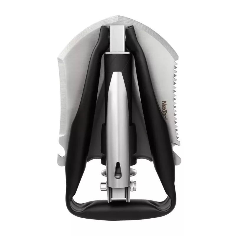 Kokkupandav labidas Nextool NE20033 — kompaktne mitmeotstarbeline minilabidas, kokkupanduna 20,6 cm, avatuna 50,3 cm, kaal 797 g, laius 128 mm