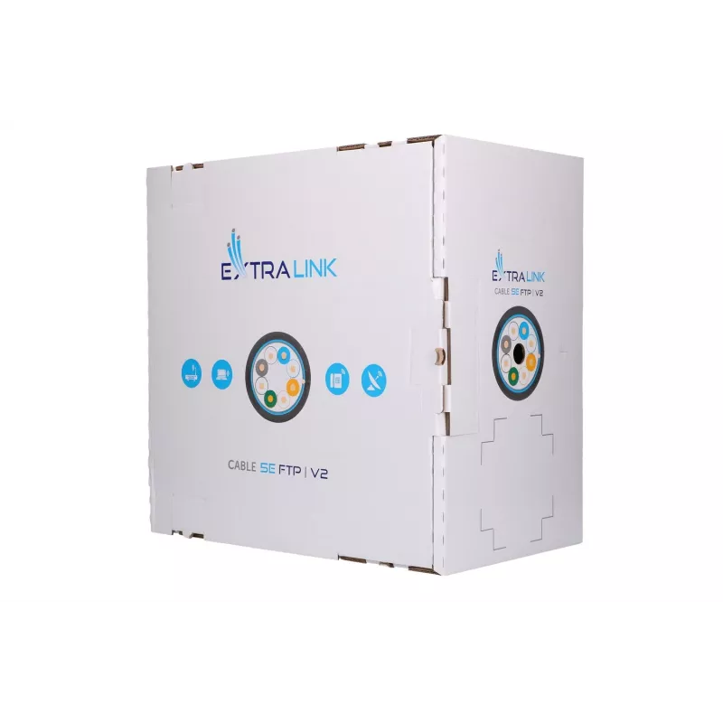 Võrgukaabel Extralink keerdpaar CAT5E FTP (F/UTP) V2 Outdoor 305M must