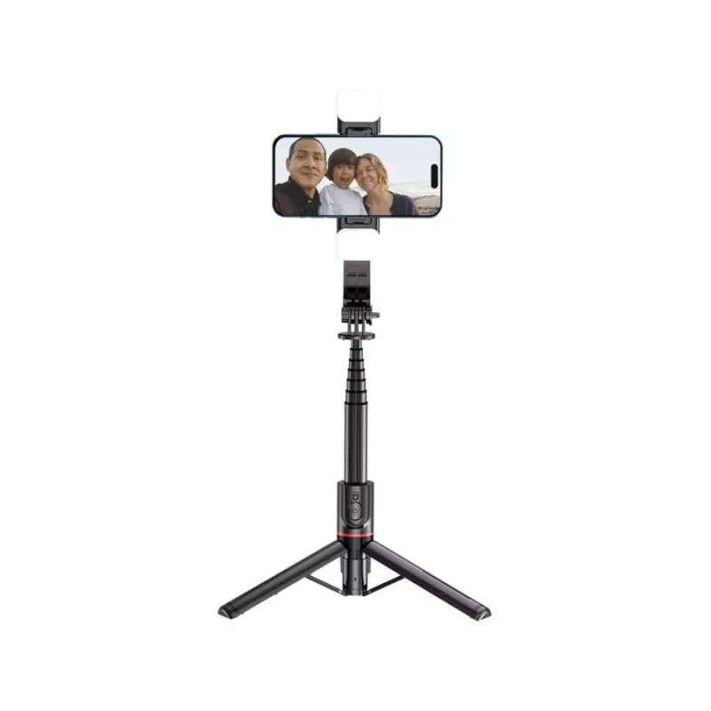 Tech-Protect L05S Selfie Stick alus LED-lamp Bluetooth-kaugjuhtimispult