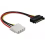 DeLOCK Power SATA/Molex kaabel Must Punane 0,12 m 860115