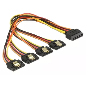 SATA-kaabel DeLOCK 60157 0,3 m SATA 15-kontaktiline 4 × SATA 15-kontaktiline mitmevärviline
