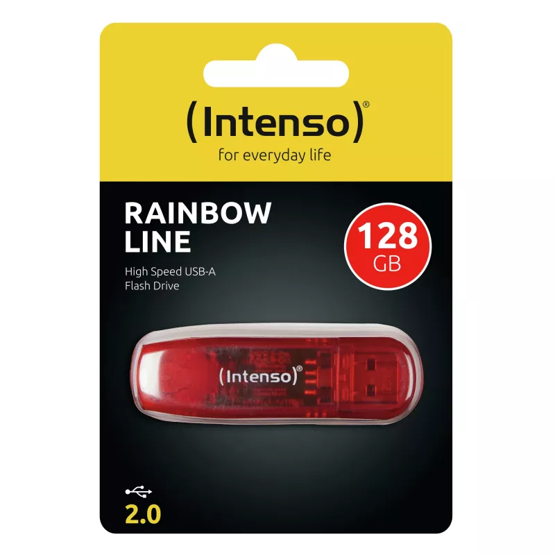 USB flash drive Intenso 128 GB USB Type-A 2.0 Red Transparent