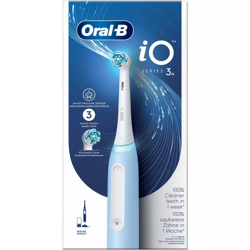 Oral-B Braun iO Series 3N täiskasvanute vibreeriv hambahari helesinine, valge