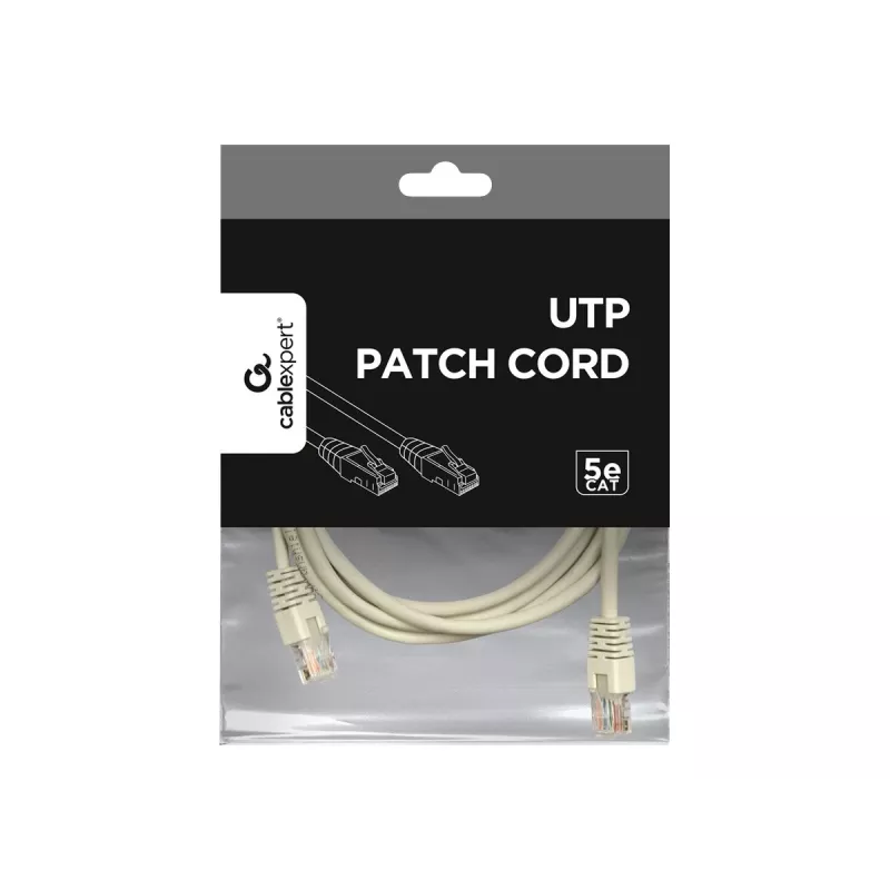 Gembird - Patch-kaabel - RJ-45 (M) kuni RJ-45 (M) - 2 m - UTP - CAT 5e - Valatud - Hall