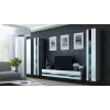 TV-alus Cama Meble VIGO NEW 30/140/40 — 1400×400×300 mm, hall pealispind, puitlaastplaat, hall raam, valged läikivad esipaneelid