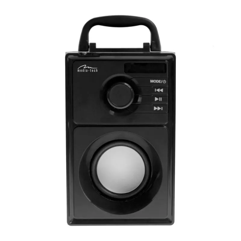 Juhtmevaba kõlar MEDIA-TECH MT3179, 20W (RMS 15W), Bluetooth 5.1, FM, MicroSD, USB, AUX, Li-Ion, 6 h, puitkere