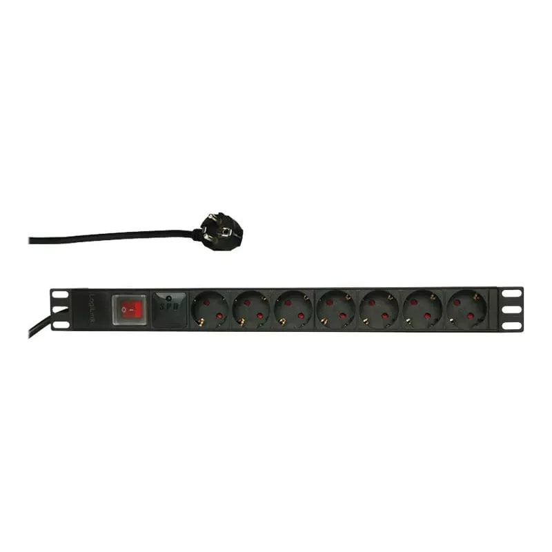 Liigpingekaitse LogiLink PDU7C01 Must 7 vahelduvvoolupistikut 230 V 2 m