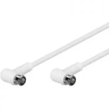 Wentronic Goobay SAT nurgaühenduskaabel, F-Quick, 100% varjestatud, valge, 1,5 m - F-pistik (Quick) 90° F-pistik (Quick) 90° (67341)