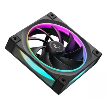 Korpuse ventilaator DeepCool FL12 120 mm, PWM, 500–2150 RPM, 55 CFM, 2.82 mmH2O, FDB, multi-LED, must