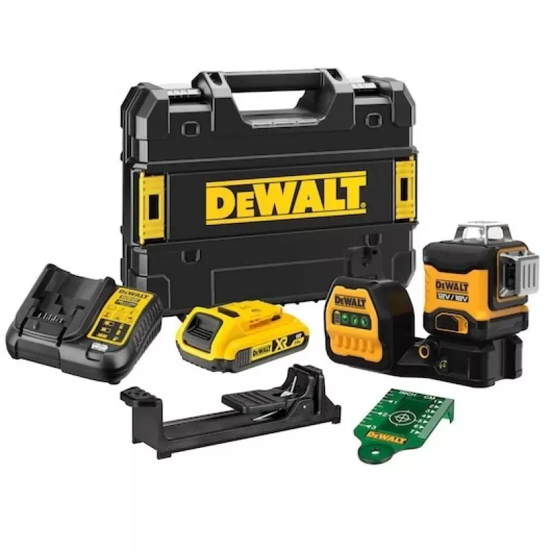 Lasernivelleerija DeWalt DCE089D1G18-QW roheline kiir isetasanduv 360° vastuvõtjaga ühilduv