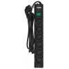 Pikendusjuhe EVER Optima 3 m kaabel, 6 vahelduvvoolupesa, 250 V, 10 A, liigpingekaitse 175 J, must