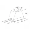Seinale paigaldatav õhupuhasti CATA 02030408 — 492 mm laius, 645 m³/h, metallist rasvafiltrid, LED-valgustus