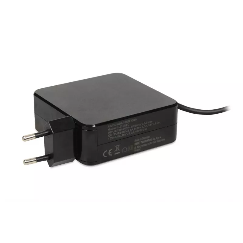 Toiteadapter IBOX IUZ100TC 19V 3.42A (100W) USB‑C väljund, 2 m kaabel, must