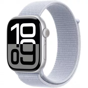 APPLE Watch Series 10 GPS 46mm hõbedane alumiiniumkorpus sinise Cloud Sport Loop rihmaga