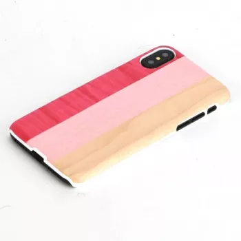 man and wood nutitelefoniümbris iPhone X/XS jaoks — pink pie Valge