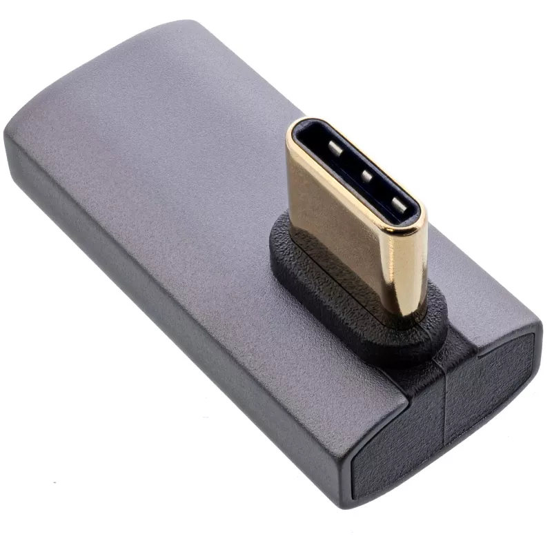 InLine USB4 adapter, USB-C pistik/pesa vertikaalne parem-/vasaknurkne, alumiinium, hall