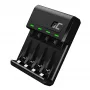 Akulaadija roheline Cell GC VitalCharger USB, 4 pesaga, AA/AAA, USB-toitega, must