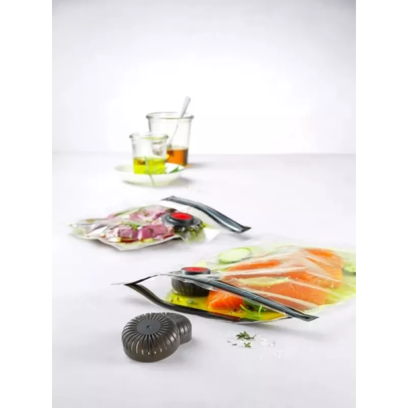 ZWILLING vaakumpakendaja karp 36807-007-0, plastikust ristkülikukujuline toidunõu, 1.1 l & 2.3 l, õhukindel lukustatav kaas, eemaldatav, poolläbipaistev valge