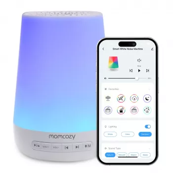 Momcozy WN02 LED öölamp valge müraga, Wi-Fi, Alexa, USB-C
